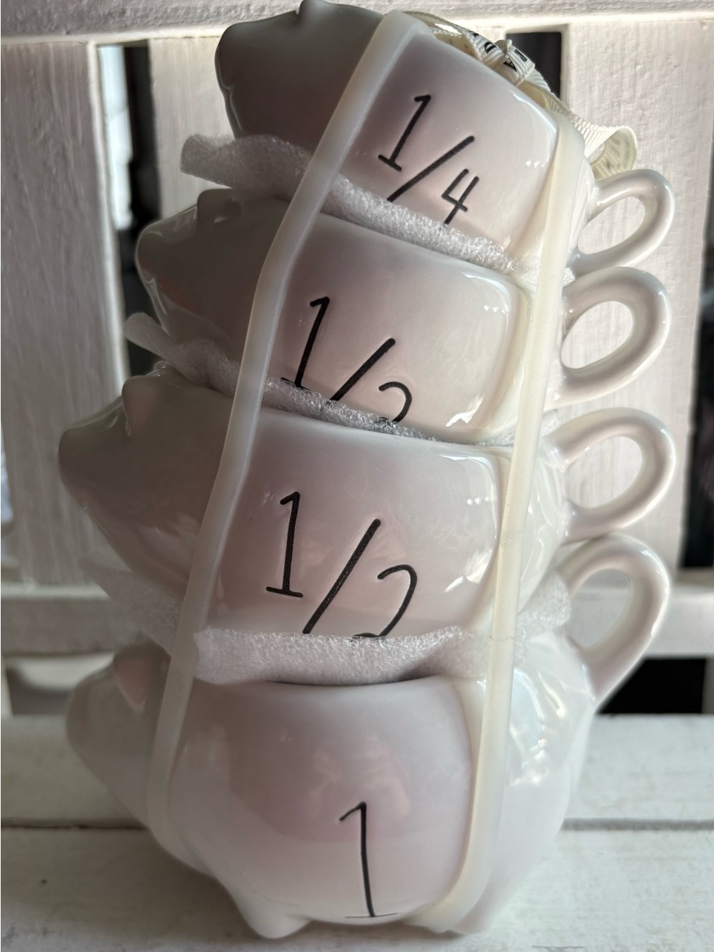 Rae Dunn Ceramic Pig Stacked Measuring Cups